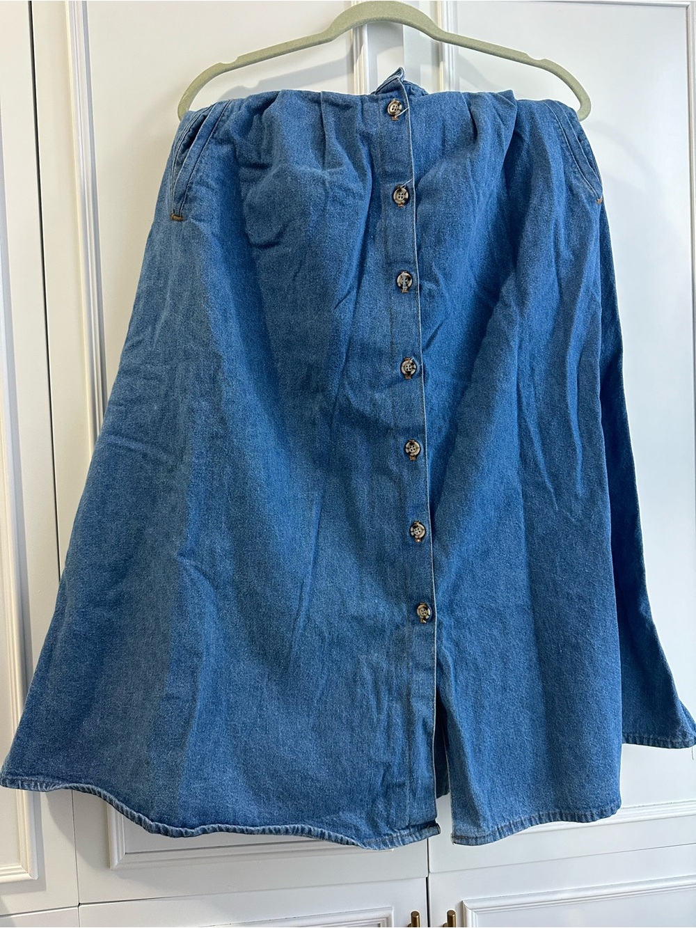 Blue Denim Button-Front Women’s Skirt
